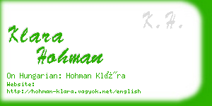 klara hohman business card